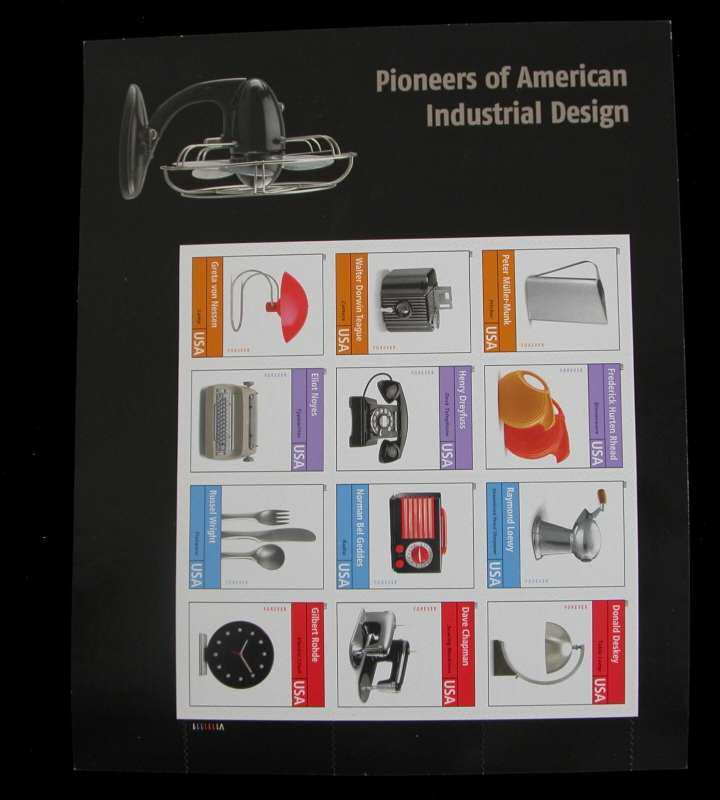 Pioneers of American Industrial Design Forever US postage stamps full sheet mint