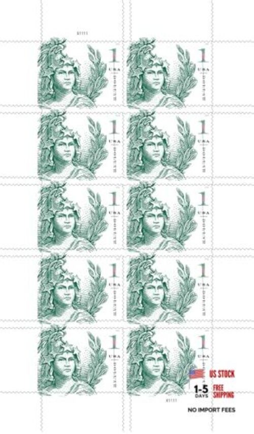 $1 Statue of Freedom (Sheet of 10) Definitive Emerald Green US Postage Stamps