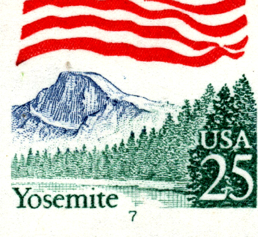 US Stamps – 25¢ Flag/Yosemite Park – Plate #7 Coil Strip of 5 MNH stamps SC#2280