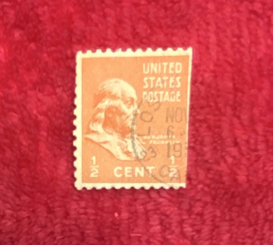 US 1/2 Cent Orange Used Single Postage Stamp – Historical Figures