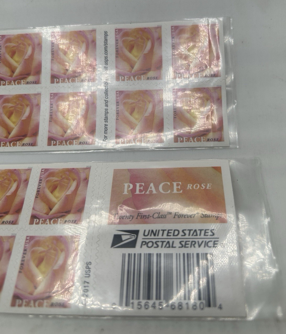 2017 Peace Rose Forever Stamps 2 Books/40 Stamps #5280