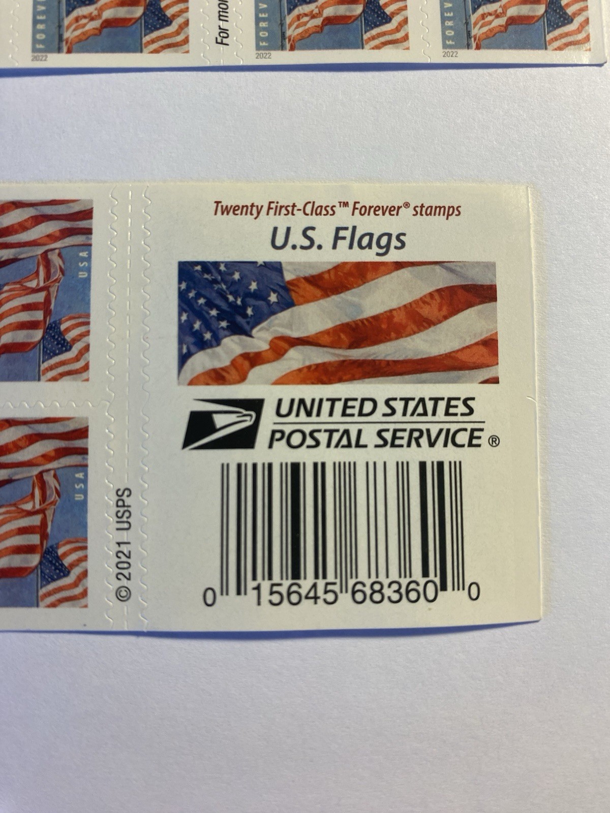 Stamps. 2022 1st Class Forever Stamps. U.S. Flags. 2 Sheets of 20 Stamps Per