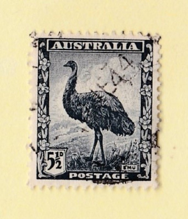 Australia Vintage Postage Stamp Emu 51/2d