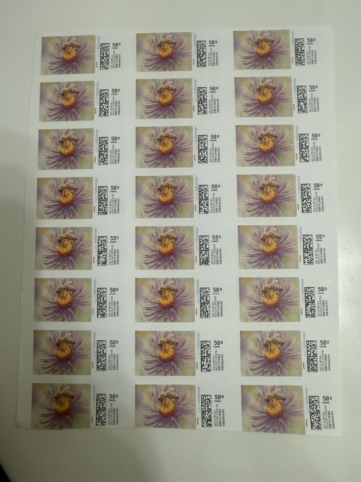 Discount Colorful Stamps 10 Sheets Each Fast Shipping. 24 Stamps Per Sheet.