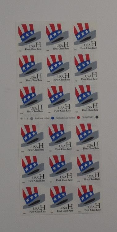 US SCOTT 3269a BOOKLET OF 18 H RATE STAMPS 33 CENT FACE MNH