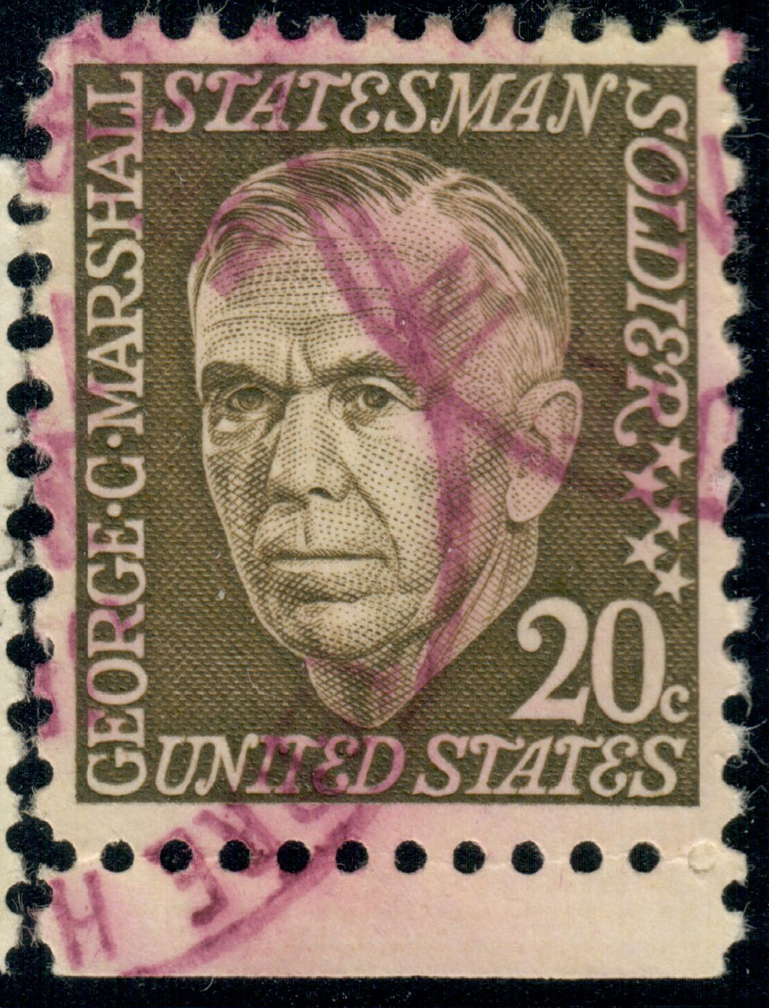 USA – 1967 – Prominent Americans – George C. Marshall – 20¢ – #3696