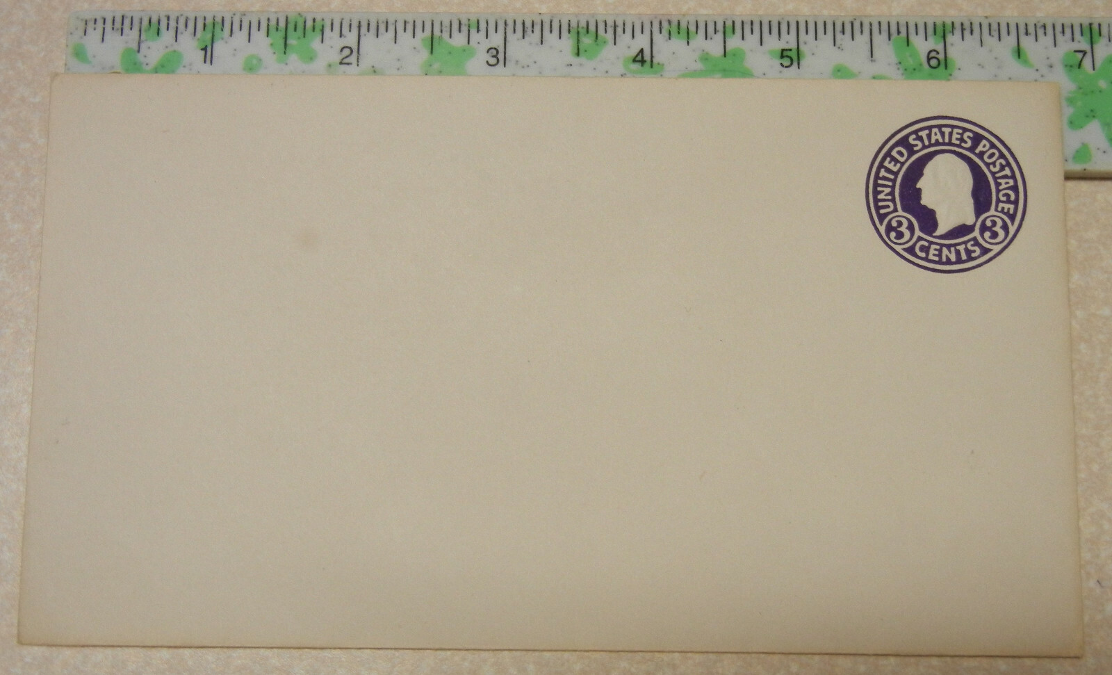 New Vintage Envelope With Uncancelled George Washington 3 Cent Purple Stamp