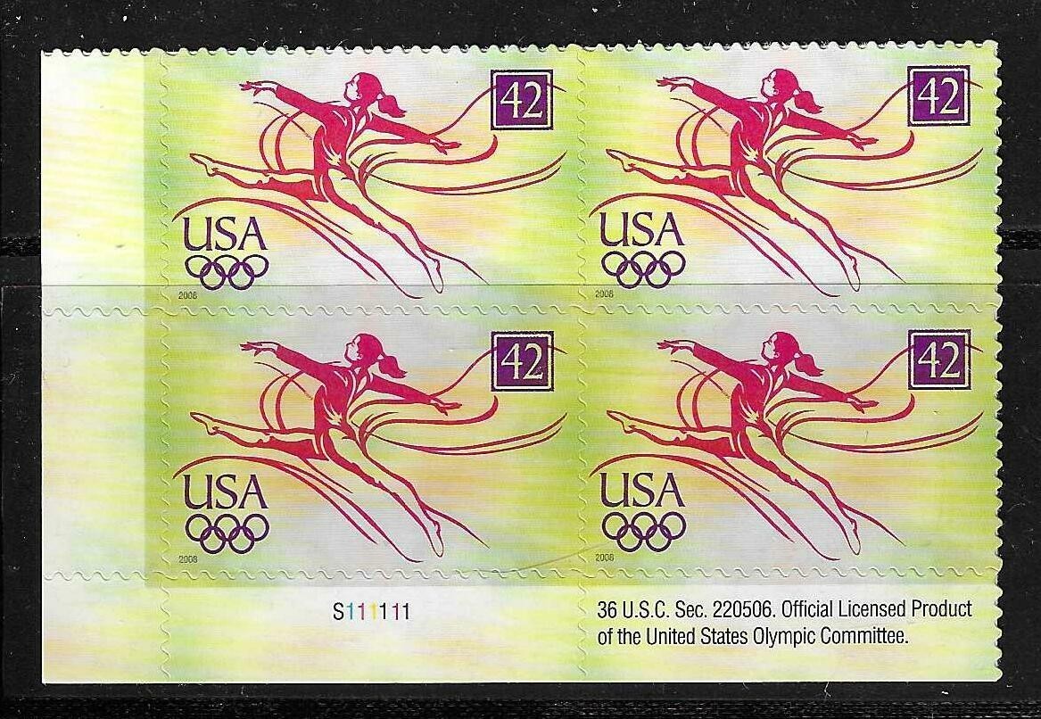 USA SC # 4334 Olympic Games Beijing China 2008 – Gymnast – / BLK4 . MNH