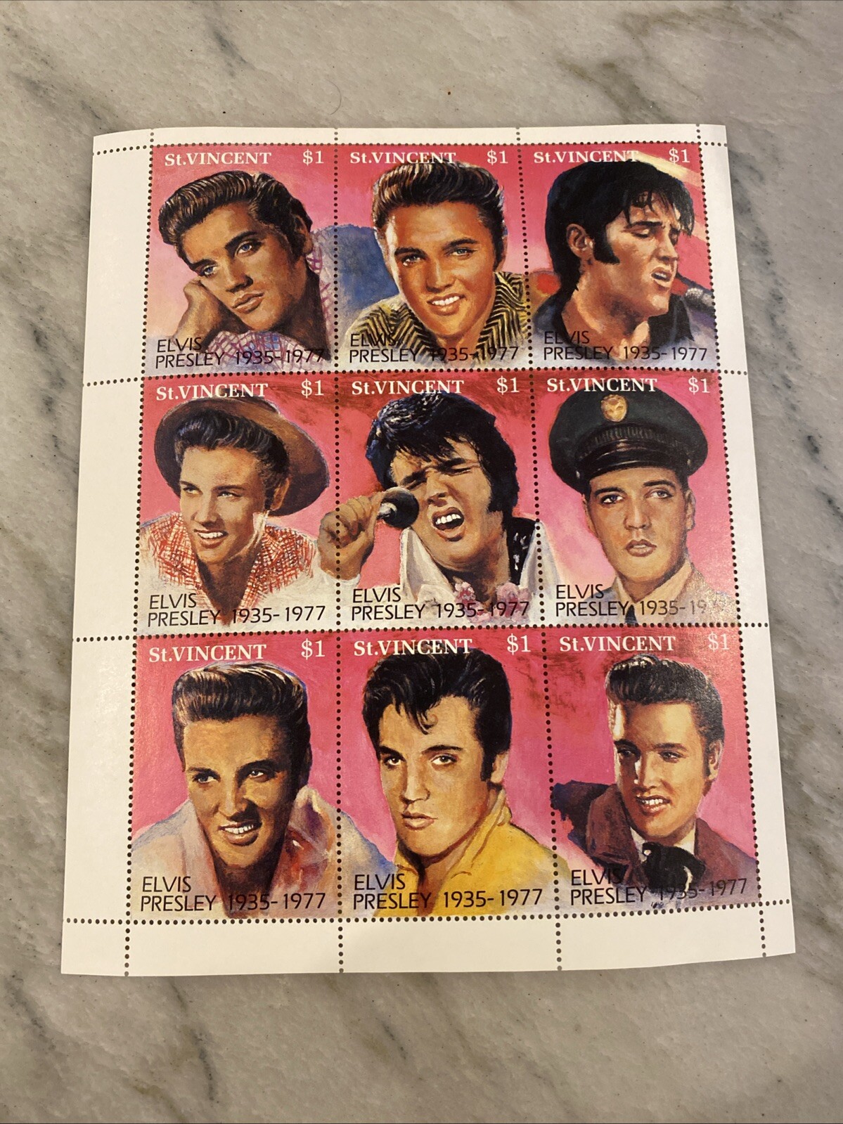 Elvis Presley Stamps 1992 Certified