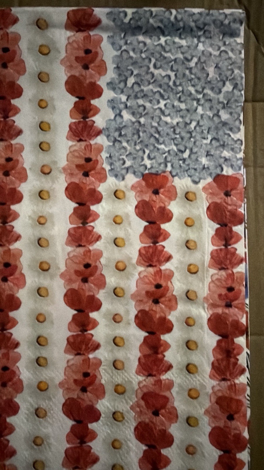 Three Individual paper dinner Decoupage Napkins Red/White/Blue Flag 4 Th Of July