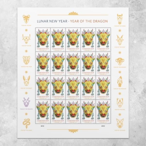United States Postal Service Lunar New Year: 2024 Year of The Dragon, Sheet…