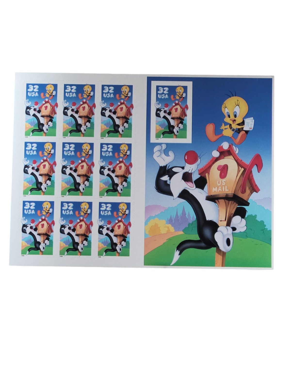 1997/98 USPS Sheet of 10 Looney Tunes 32 Cent Stamps MNH Tweety Bird Sylvester
