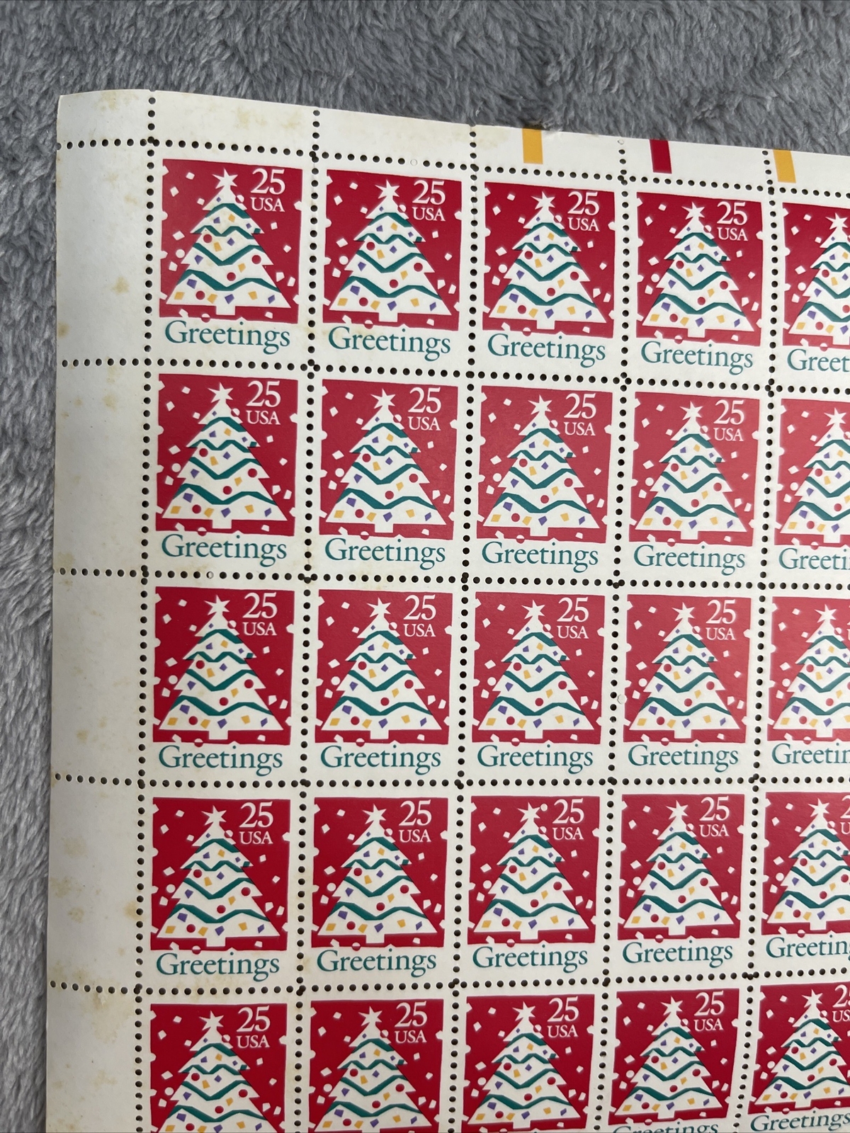 1990 US SCOTT 2515 PANE OF 50 GREETINGS Tree STAMPS 25 CENT FACE MNH