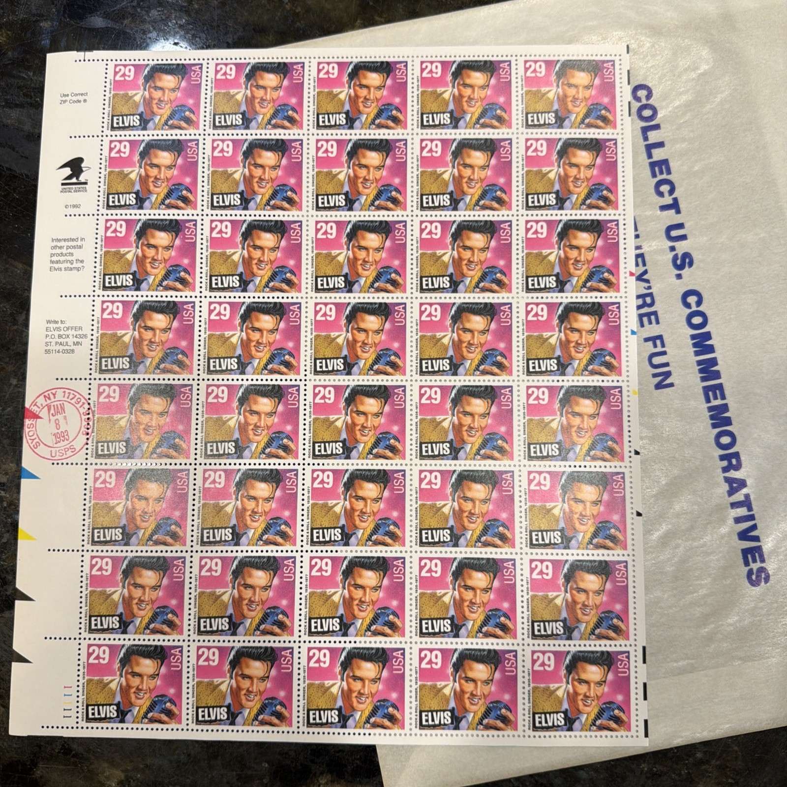 Elvis Presley US Postage Stamp SCOTT 2721 SHEET OF 40 .29 CENTS FACE MNH