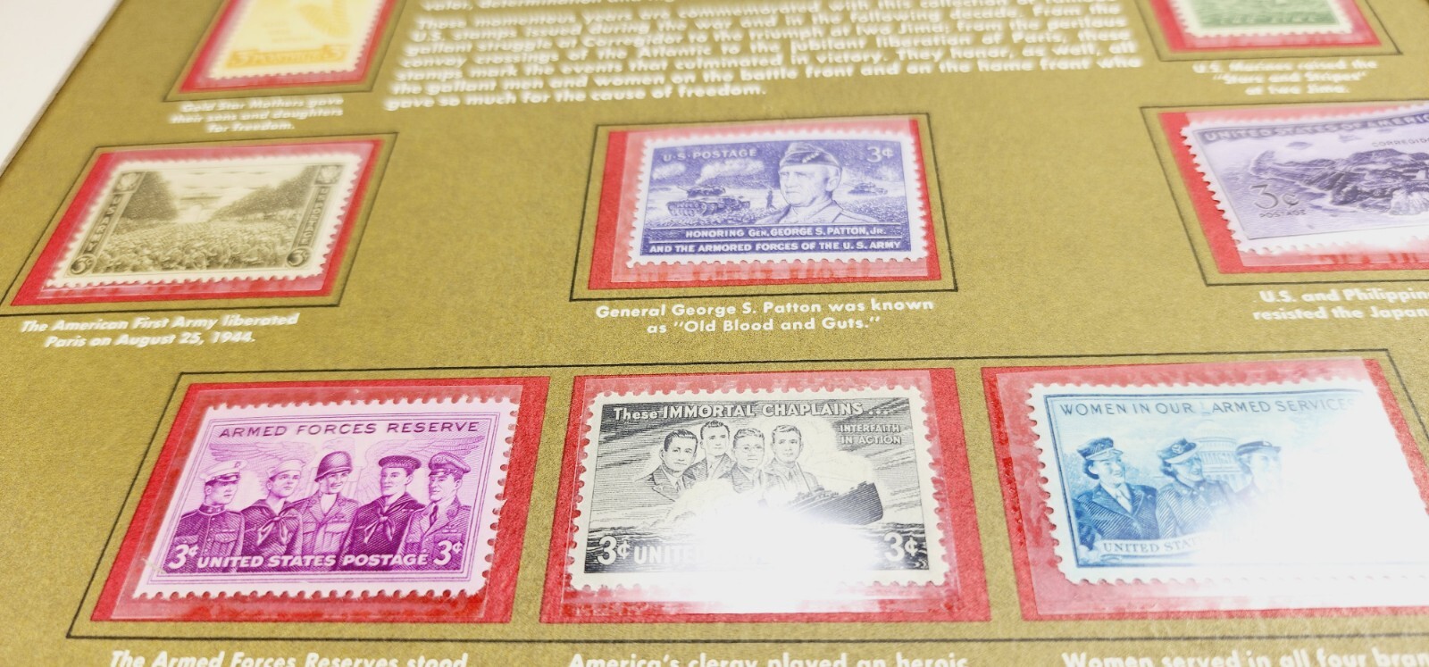 World War ll stamps from Postal Commemorative Society Vintage No postmark