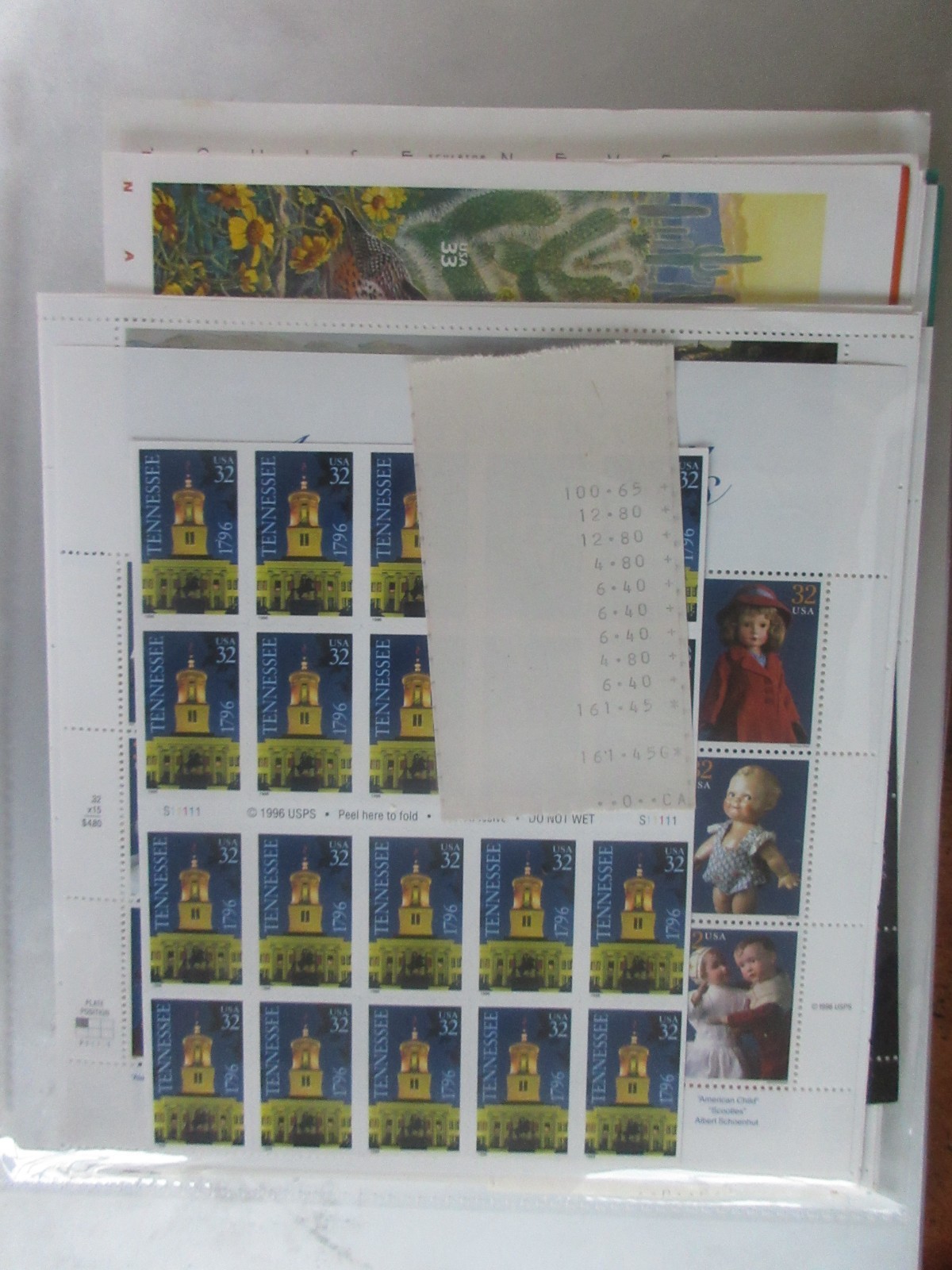 Lot of Mint NH US 32C – 34C Mini Sheets W/ Face Value of $661.85 Under 62 %
