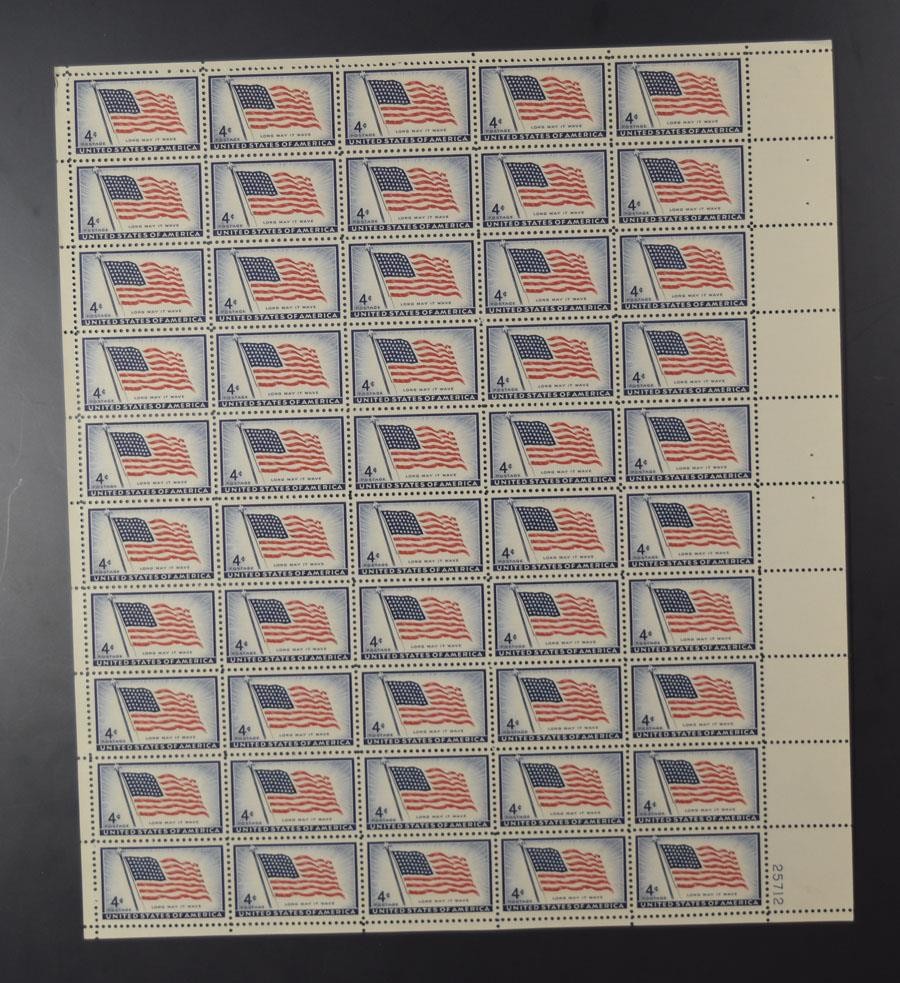 US SCOTT 1094 SHEET OF 50 LONG MAY IT WAY AMERICAN FLAG STAMPS 4 CENT FACE MNH