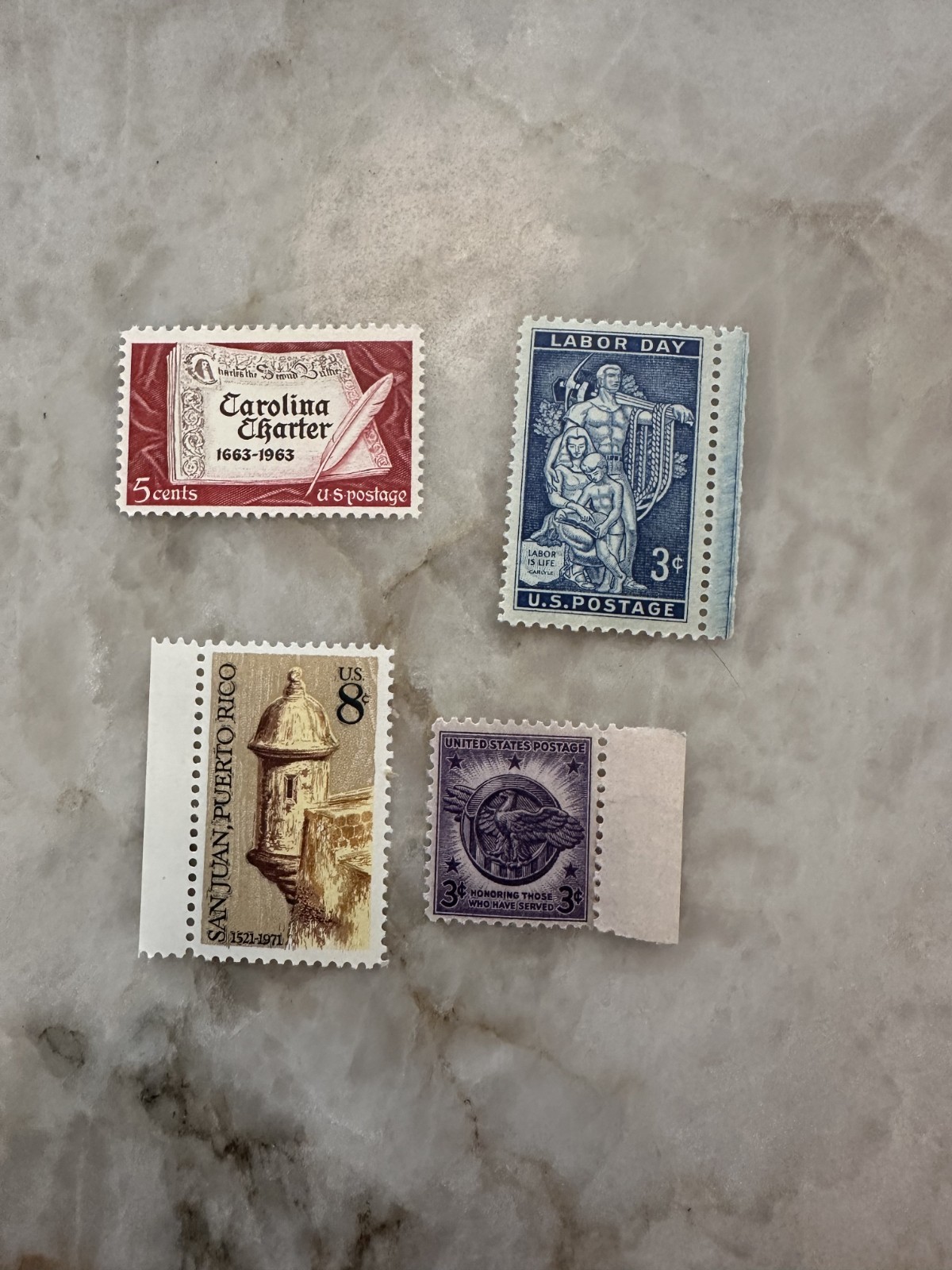 Lot of 15 VINTAGE Cent Stamps U.S. Postage