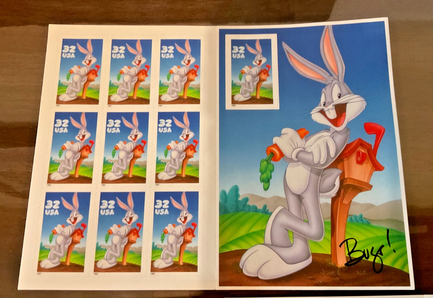 Five Booklets x 10 = 50 of LOONEY TUNES Bugs Bunny Complete Set US Postage Stamp