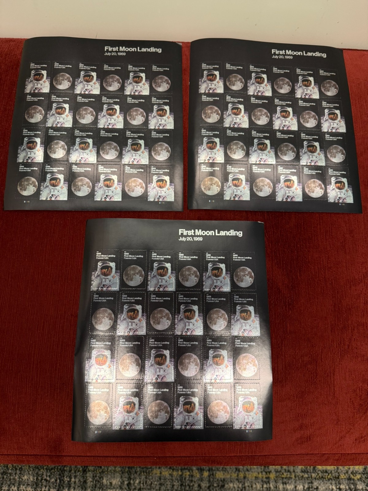 72 USPS Forever Stamps 3 Sheets of 24 Self Adhesive First Class Mail Stamps Moon