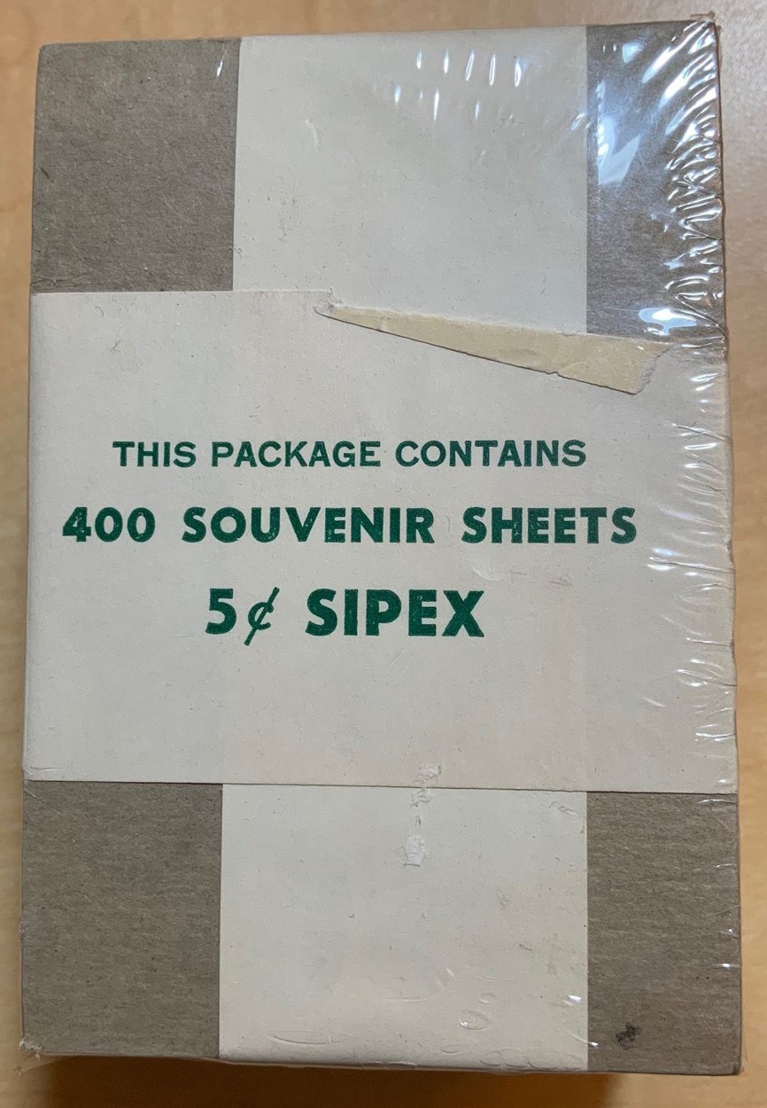 1311, MNH 5¢ Original Sealed Pad of 400 SIPEX Souvenir Sheets * Stuart Katz