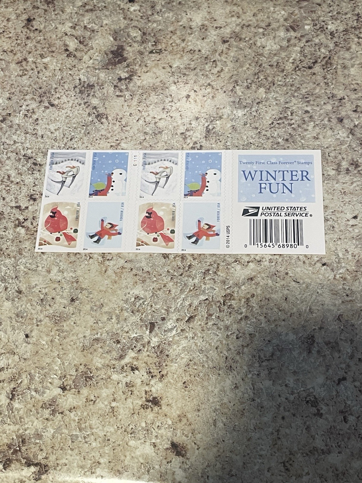USPS Forever Stamps – Winter Fun (2014) Full Booklet Of 20 MNH