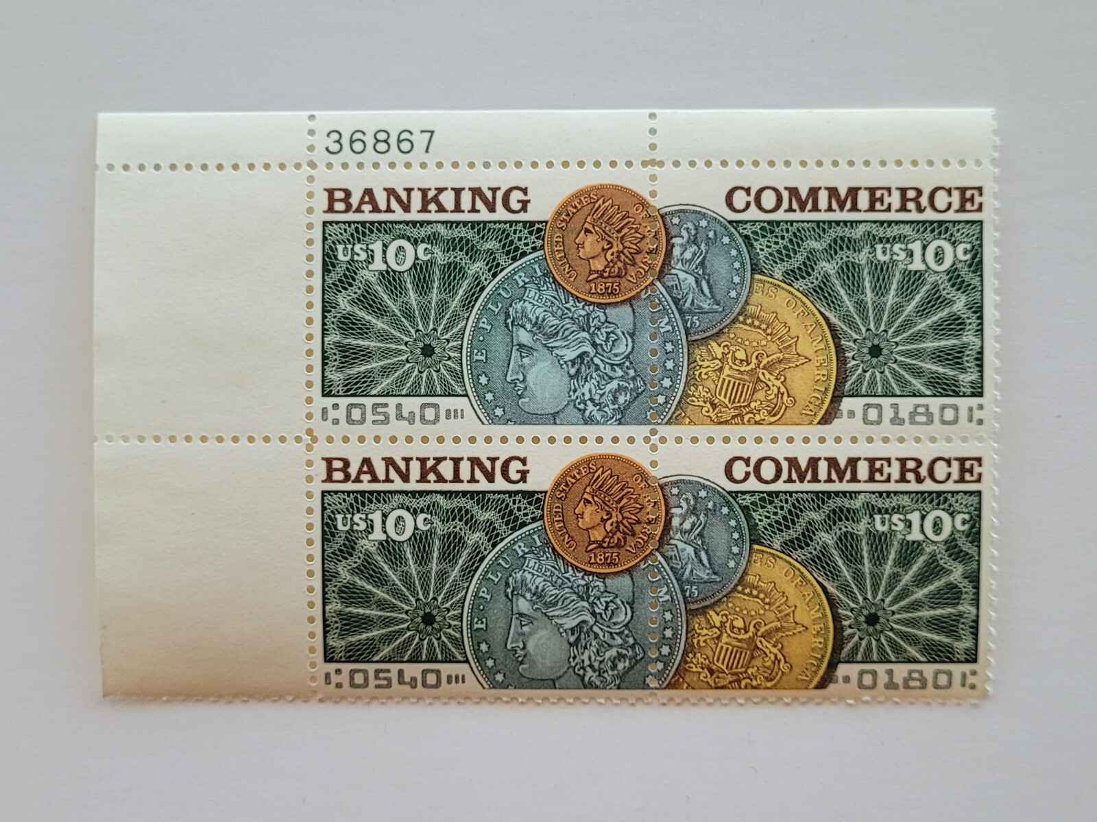1975 US Banking & Commerce 10c Block of 4 Sc #1578a MNH OG