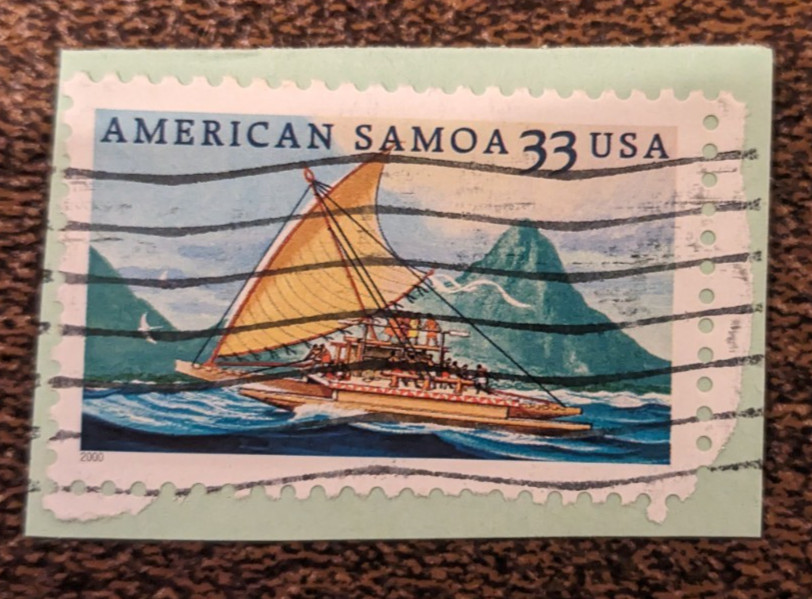 Two (2) American Samoa 33 cent USA cancelled Stamps