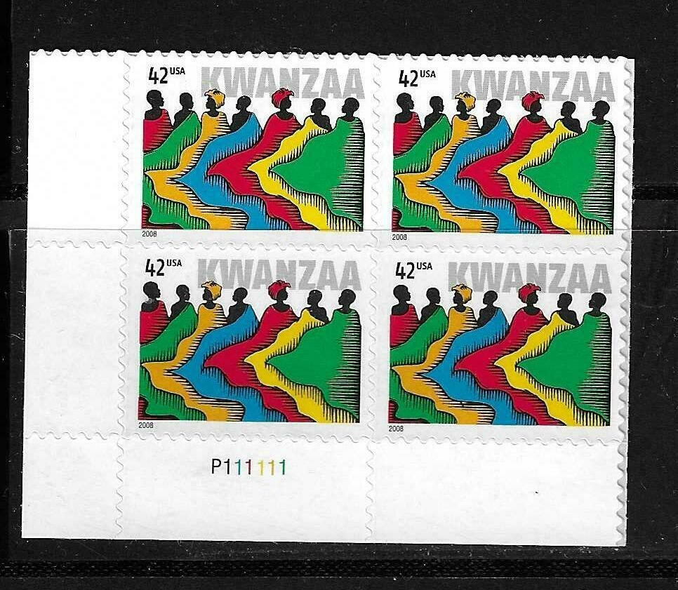 USA SC # 4373 KWANZAA / BLK4 . MNH