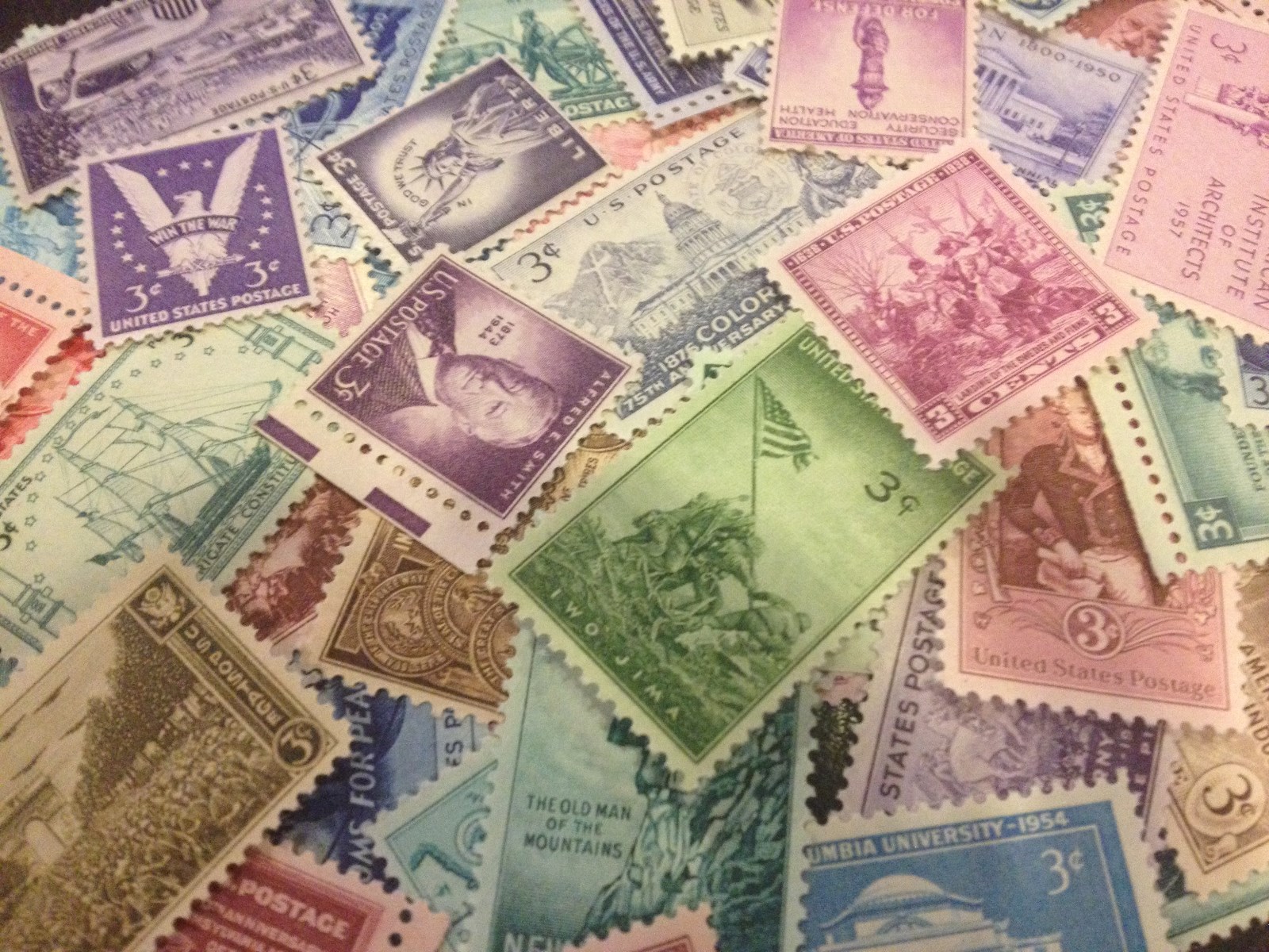 500 MNH OLD 3 cent stamps–SINGLES and MULTIPLES