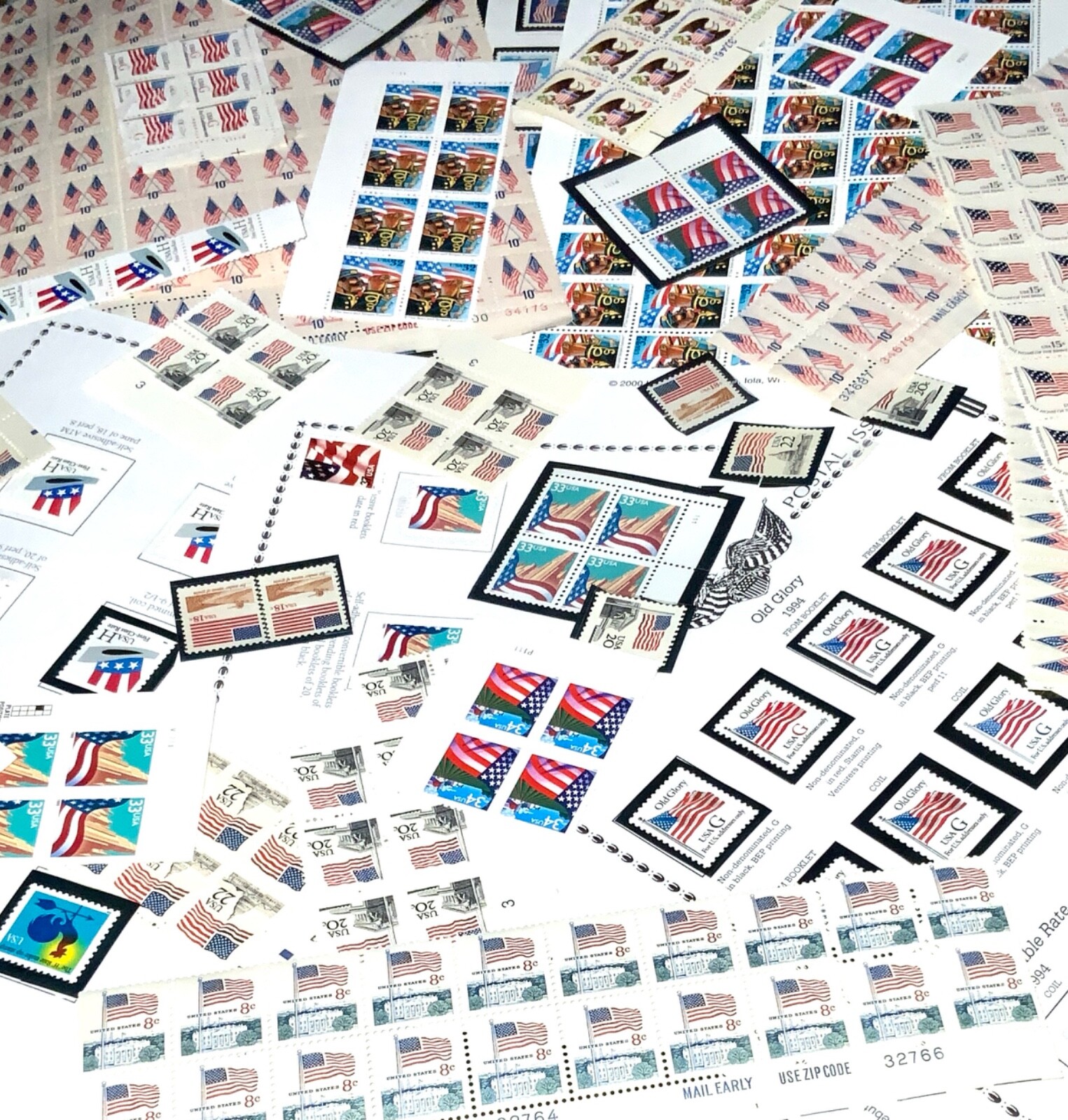 United States MNH All-Different Definitive Flag Stamps CV$10.00