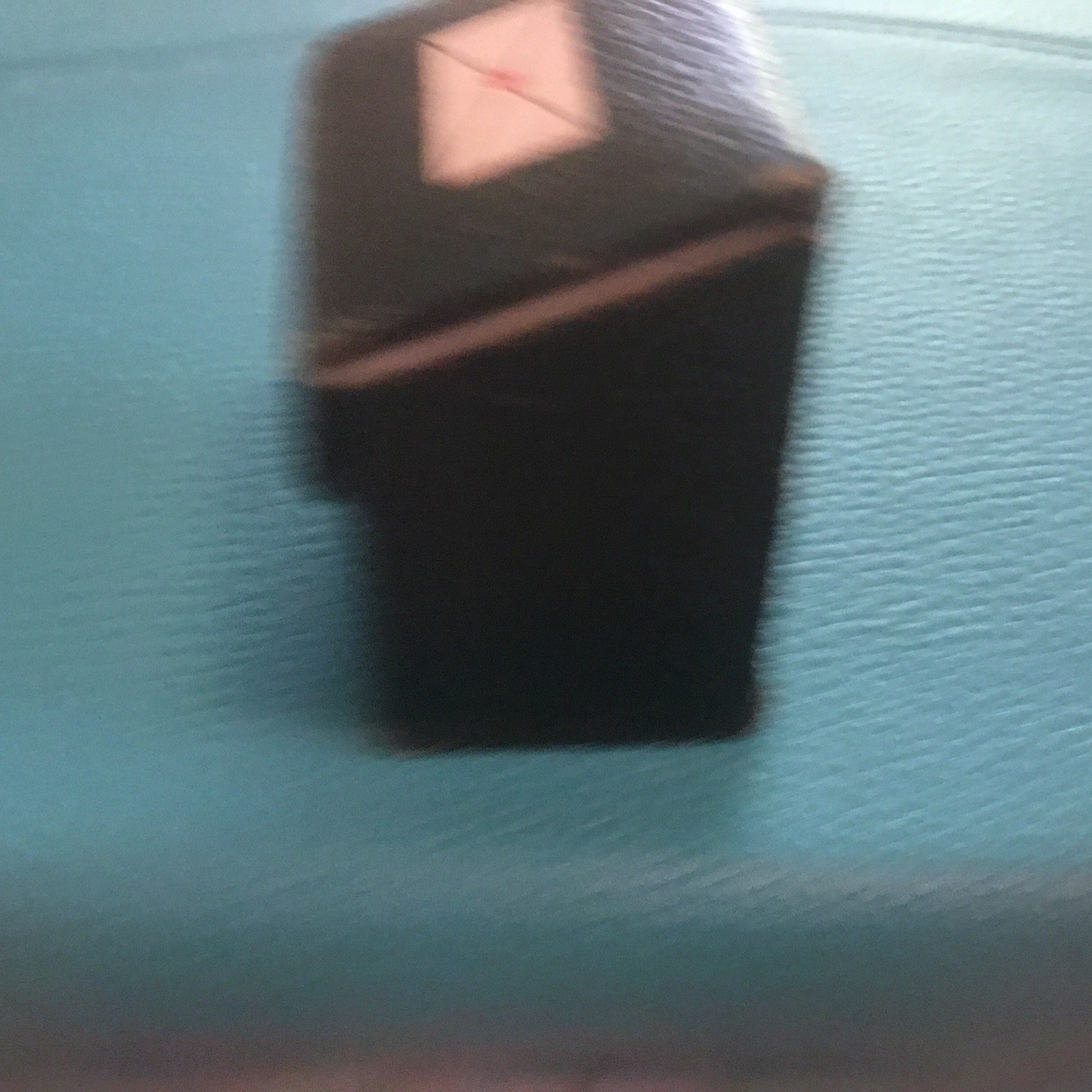 Vintage Stamp Box Made in Germany | 1950s Faux Leather Envelope Graphic 3-Slot