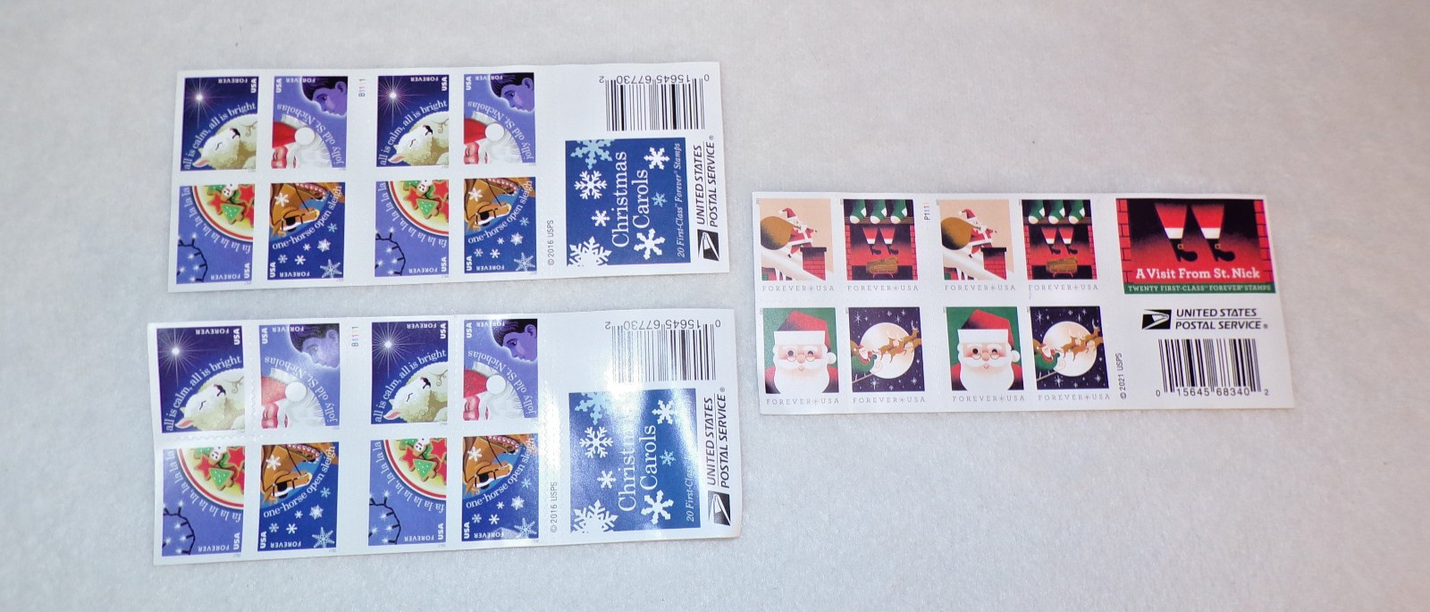 Forever Stamps,60 total,Christmas Holiday scenes.3 books.