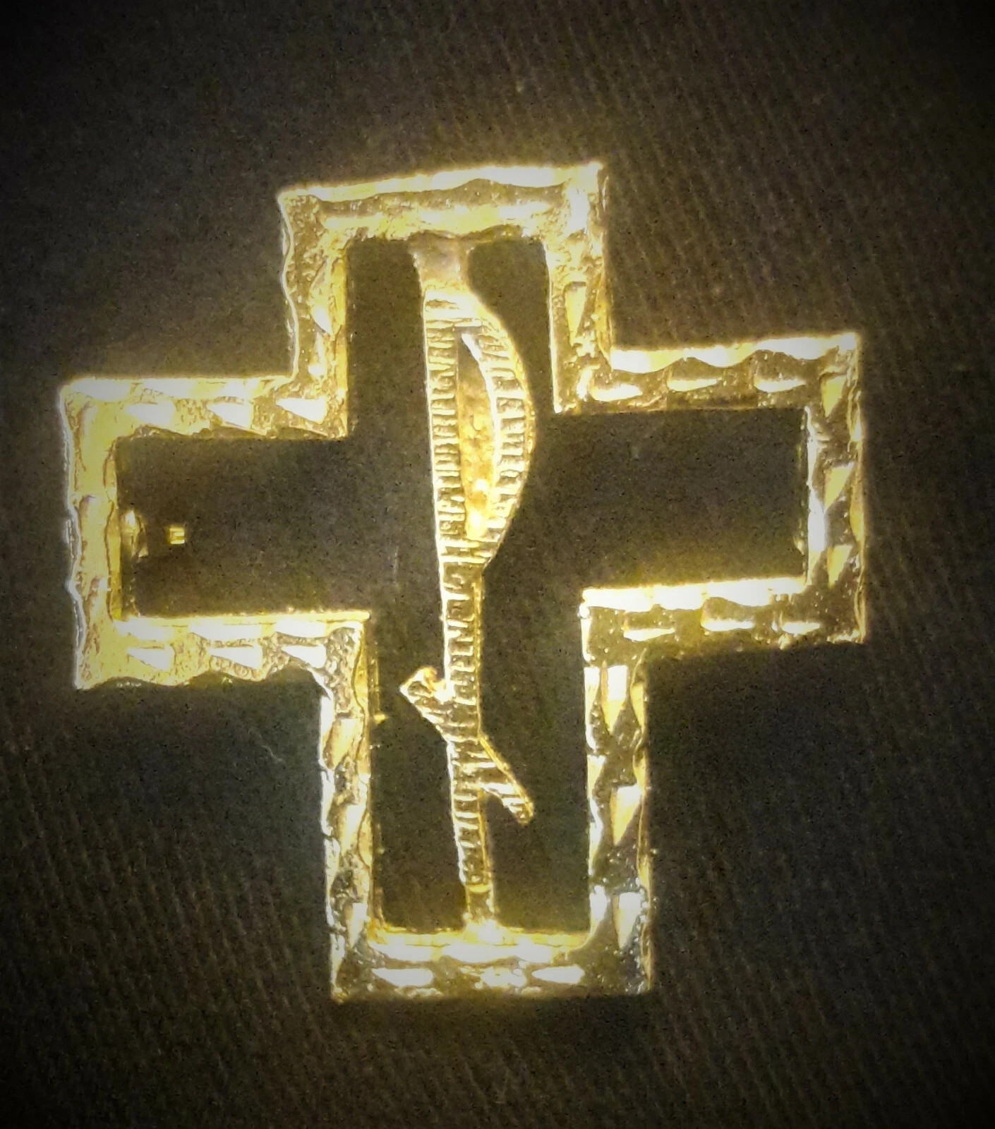 Gold Eucharistic Minister Deacon Seminarian Hospital Pin hospital priest cross