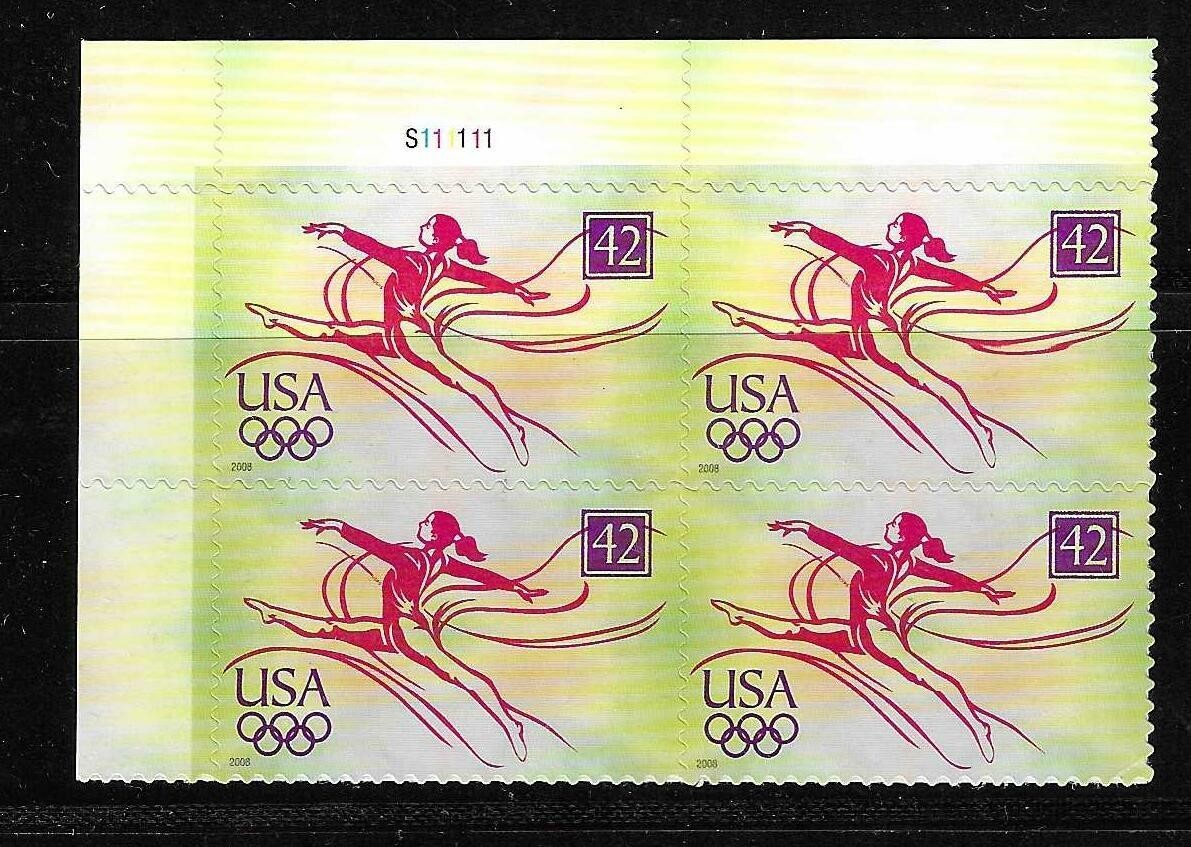 USA SC # 4334 Olympic Games Beijing China 2008 – Gymnast – / BLK4 . MNH