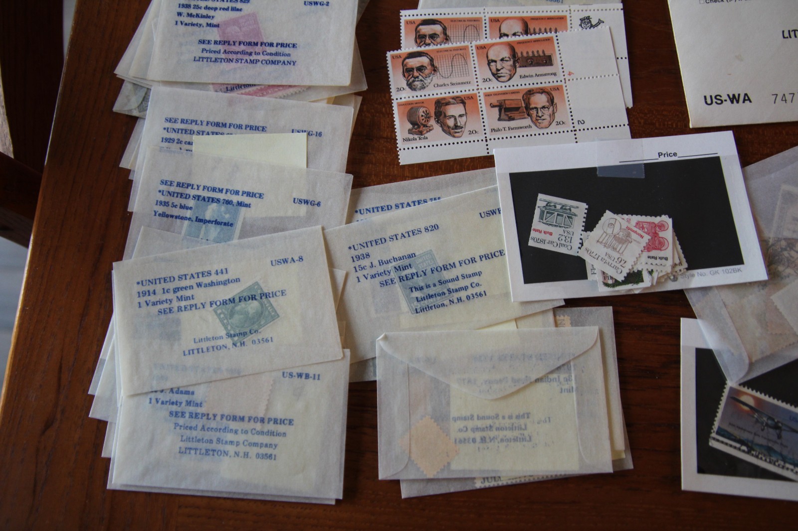 Mixed Lot of Littleton Stamp Company US Stamps in Original Envelopes 40+