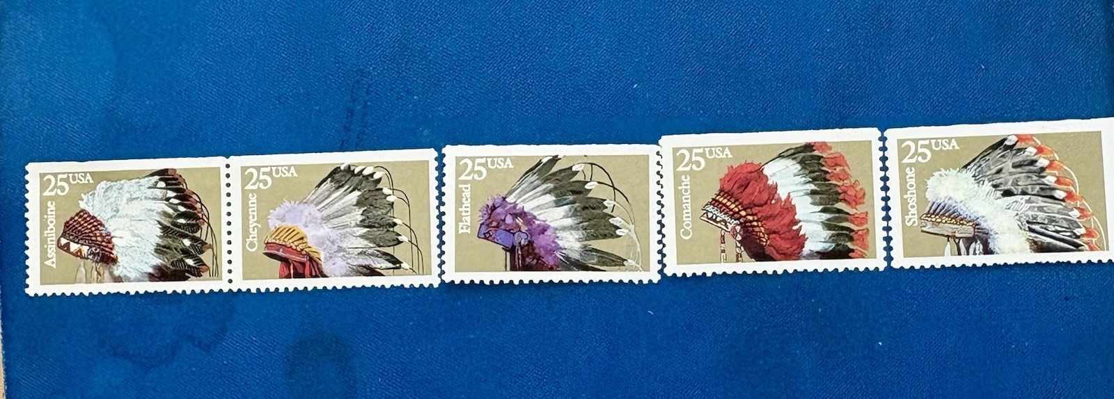 US 5 25c American Indian Headdresses MNH Stamps