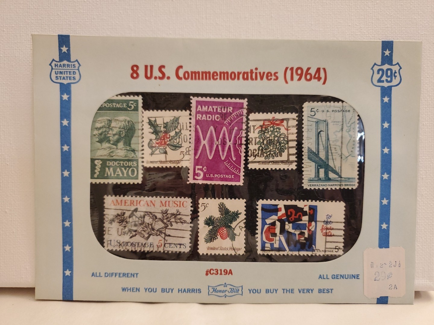 1964 U.S. Stamps Sealed Harris Honor Bilt Series C319A 8 Commemoratives Used