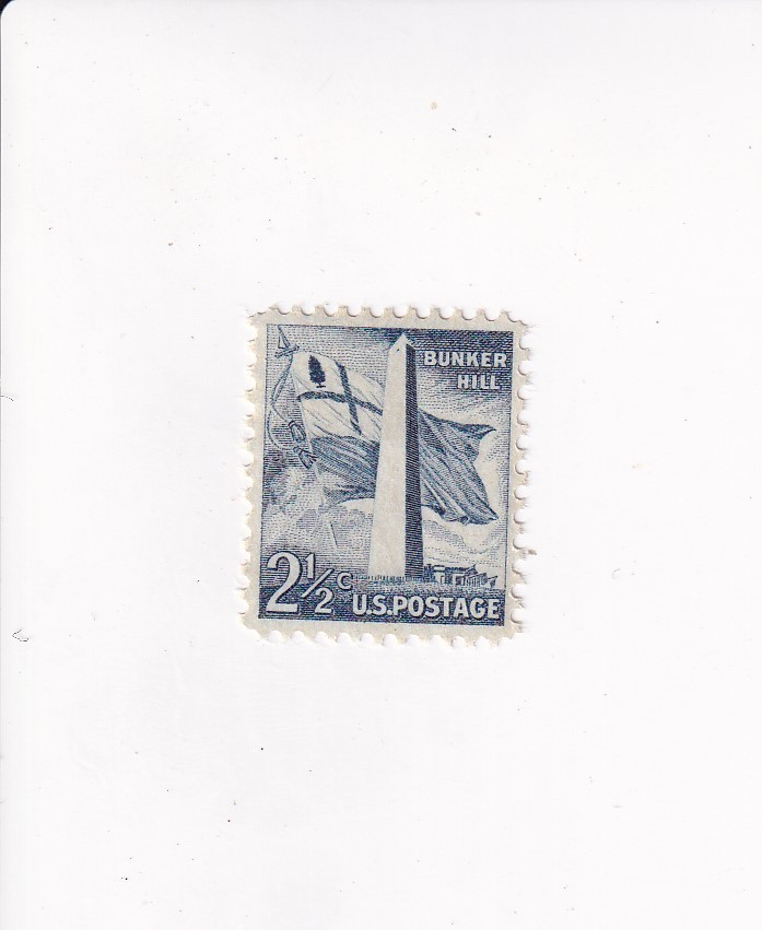 US Stamp 2 1/2 Cents BLUE BUNKER HILL ROTARY PRESS PRINTING NOT POSTMARKED