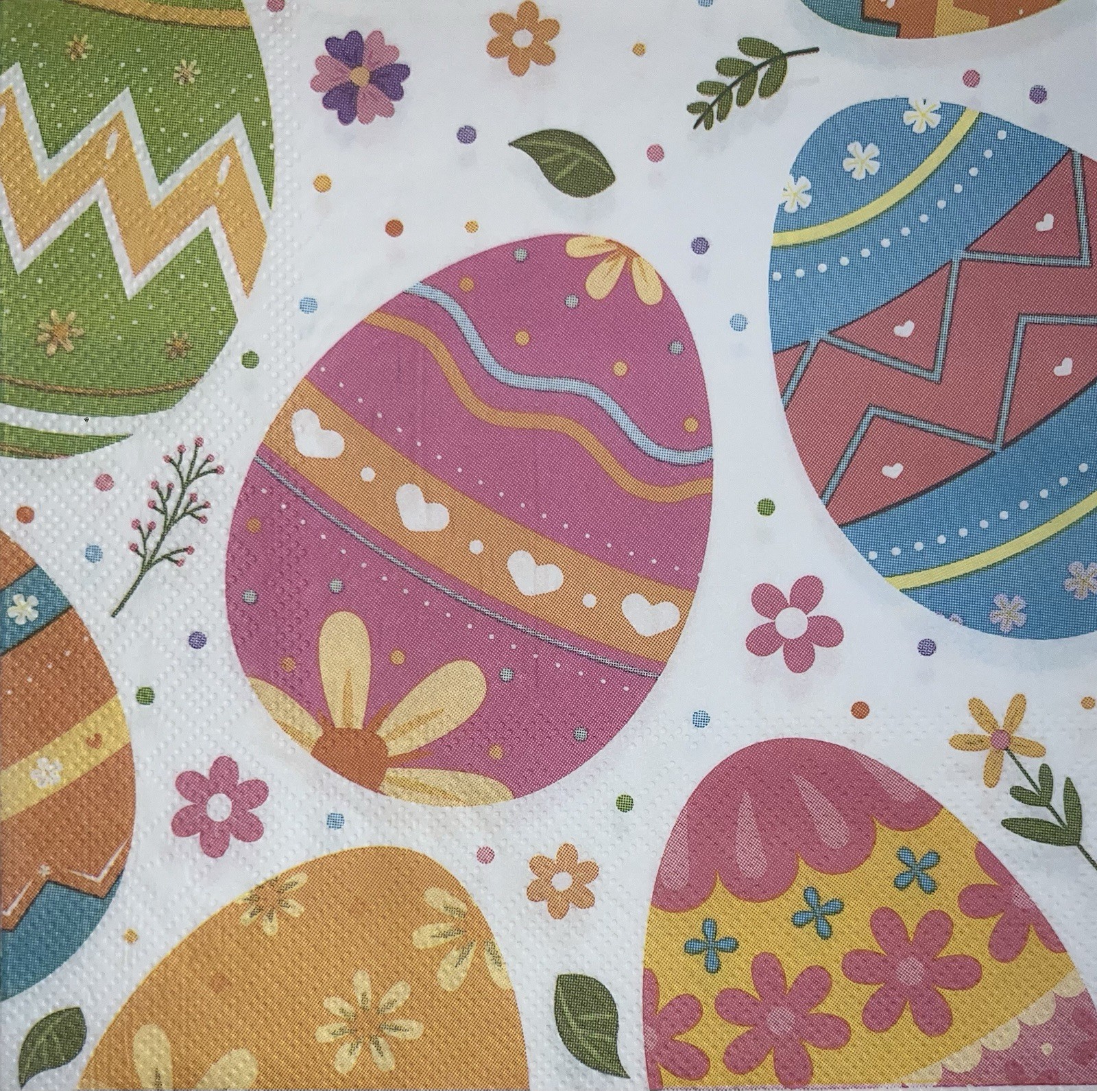 Three Paper LUNCHEON Decoupage Craft Napkins EASTER Eggs Bunny Rabbits 6.5”