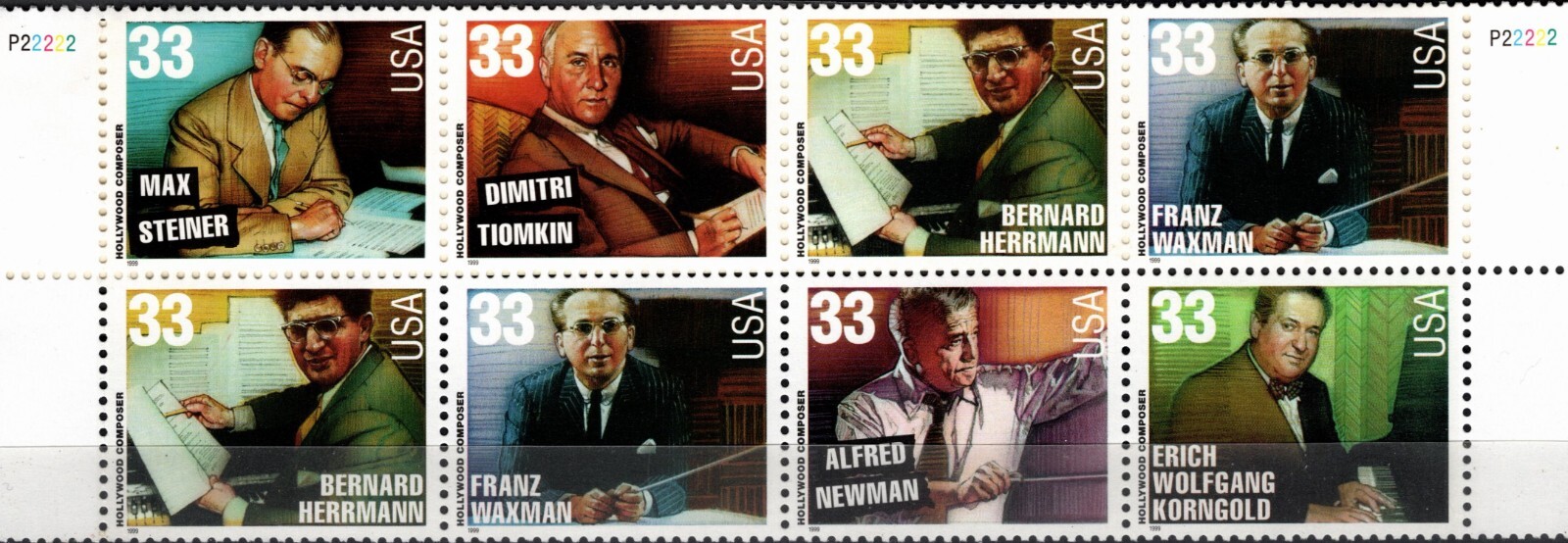 USA 1999 LEGENDS OF AMERICAN MUSIC SERIES SONGWRITERS & COMPSERS SC 3339-50 MNH