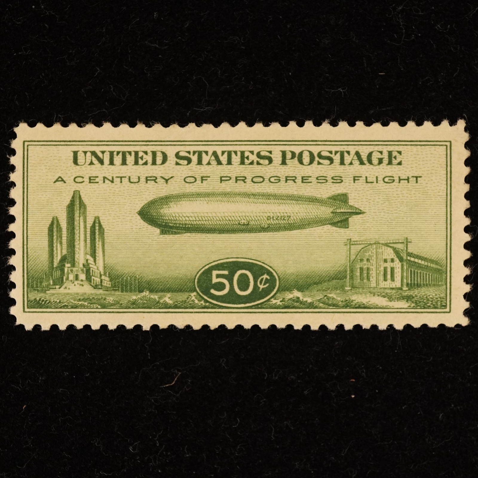 US Scott #C18 50c Century of Progress Zeppelin Stamp, MNH – Free Shipping USA