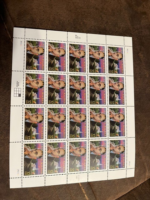 Scott #3134. 32c Thornton Wilder sheet of 20. 1996. MNH. free shipping