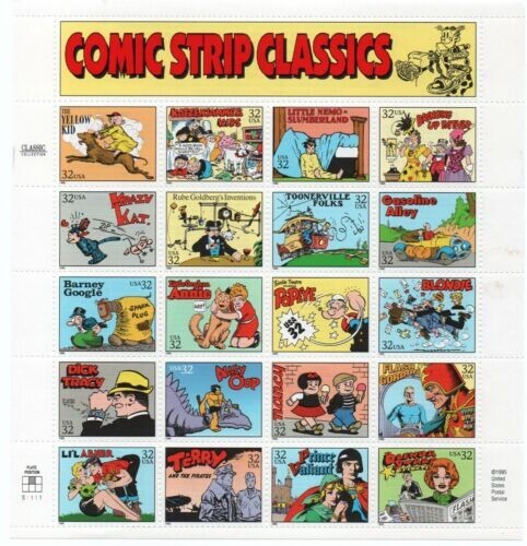 Comic Strip Classics STAMP FULL SHEET OF 20) 32 CENT STAMPS