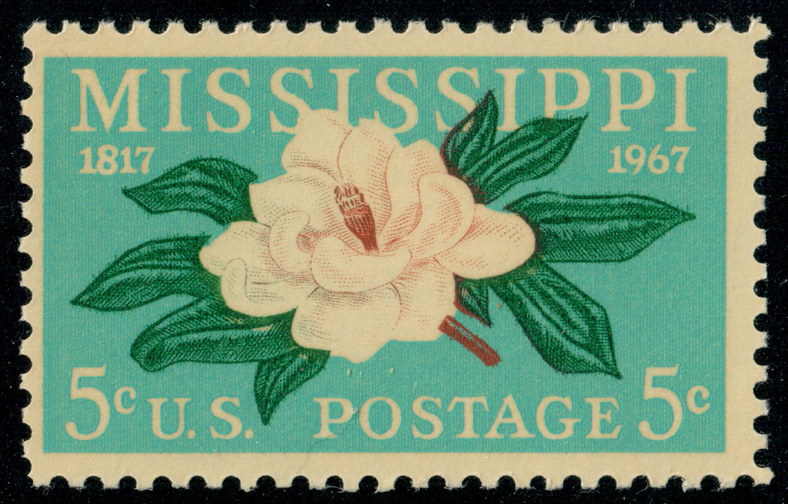 USA – 1967 – The 150th Anniversary of Mississippi Statehood – 5¢ – #3146