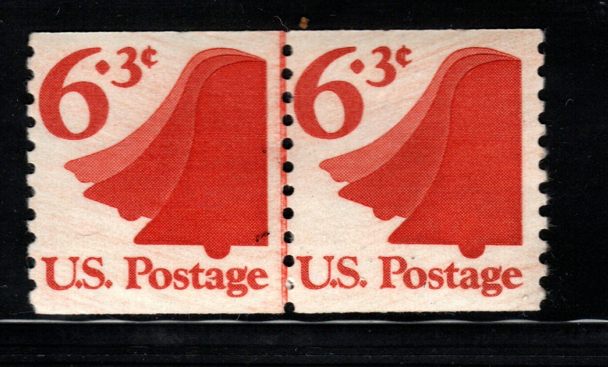 U.S. Stamps – 6.3¢ Liberty Bell – Coil Line Pair – MNH – SC# 1518