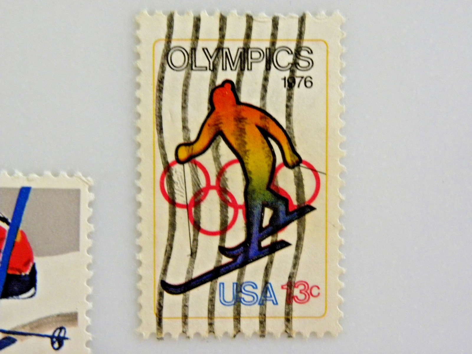 Stamp USA – 1976 and 1980 Winter Olympics – 13 and 15 cent stamps Block of 4
