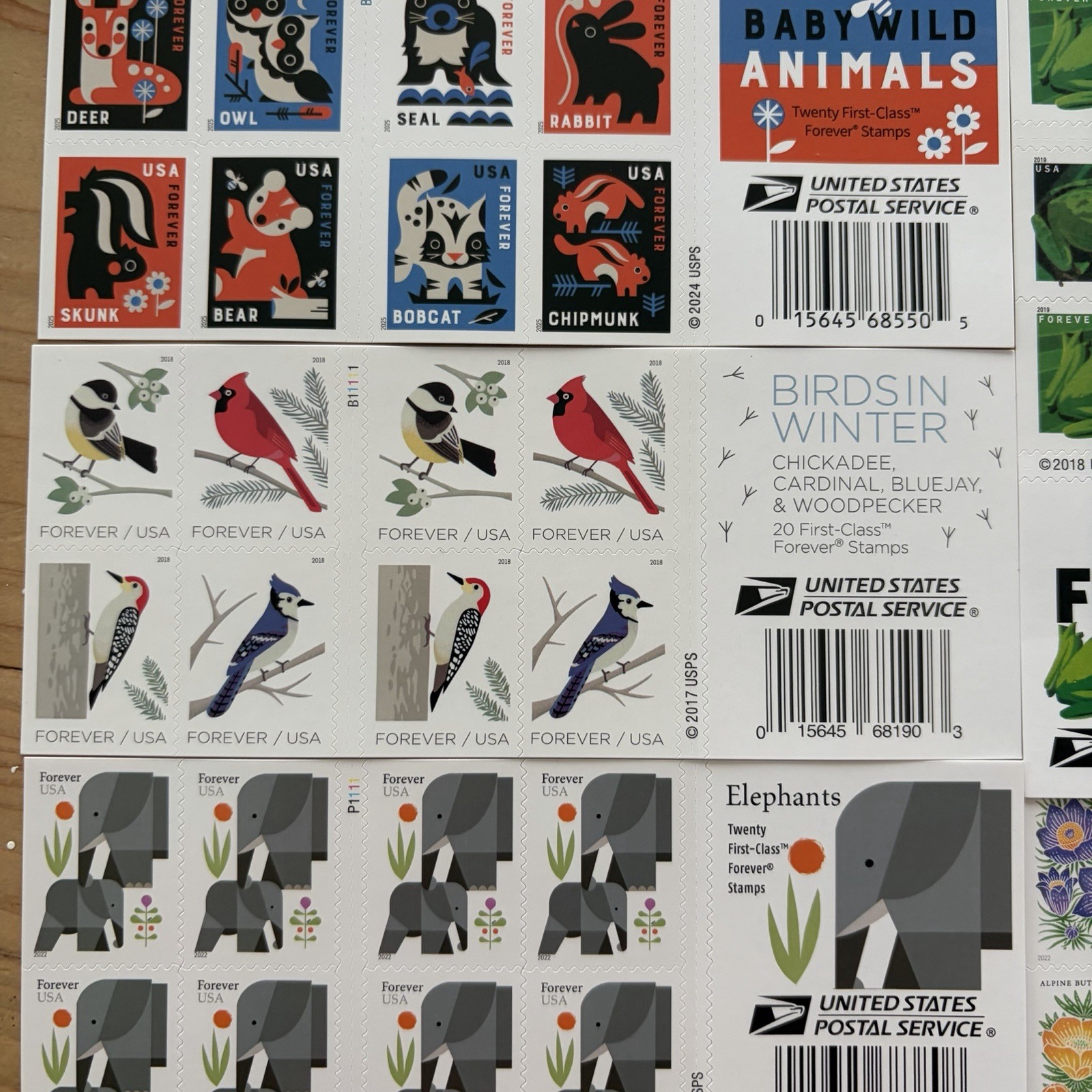 FOREVER STAMPS USPS 8 Books Sheets CHRISTMAS CARD Flowers Animals Frogs