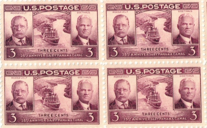 United States Panama Canal Roosevelt Goethals 3¢ Postage Stamp #856 Pack of 100