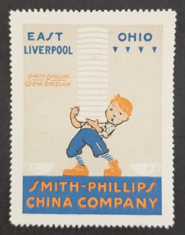 Vintage China Dishes Plates East Liverpool Ohio Poster Stamp